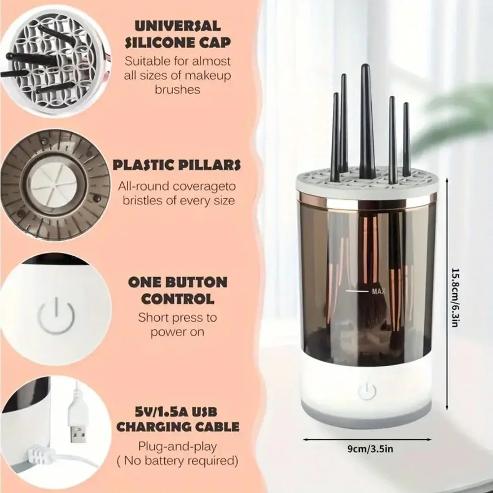 USB Electric Makeup Brush Cleaner Machine Automatic Cosmetic Brush Washer